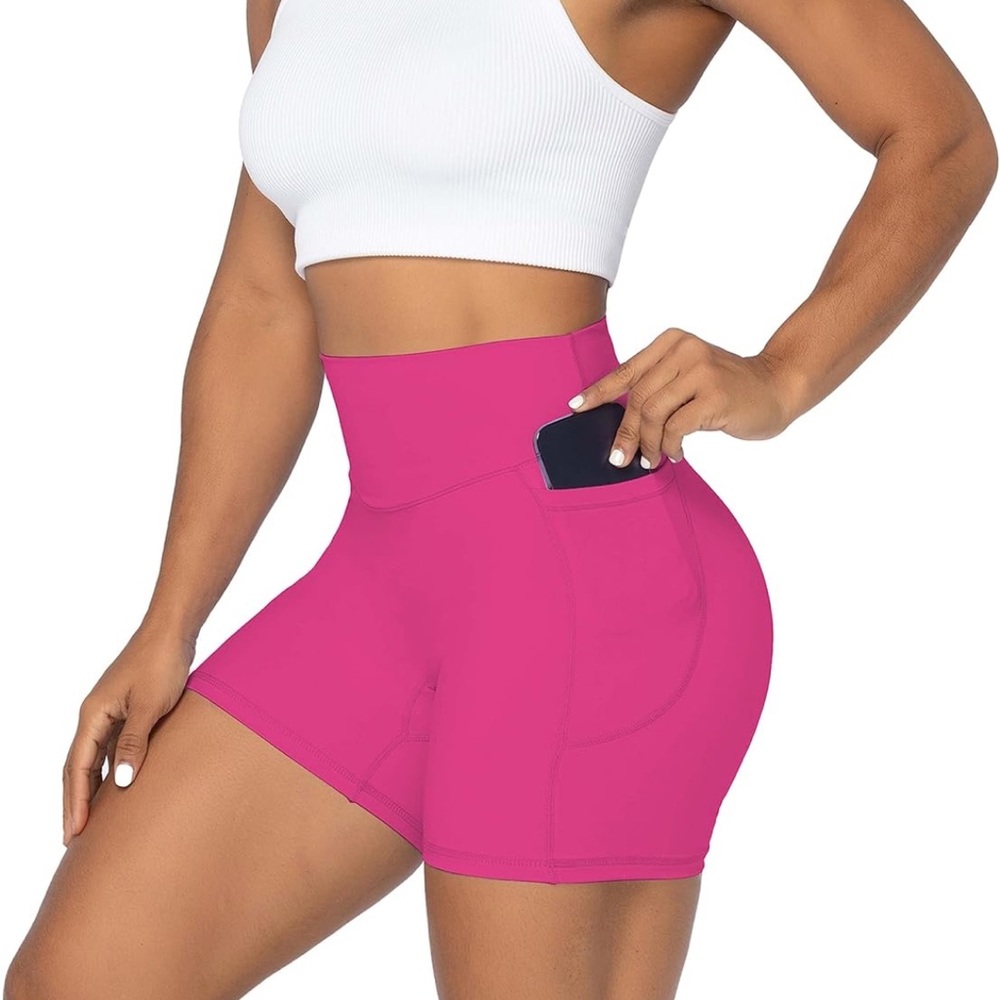 NWT Hot pink bike shorts with side pocket